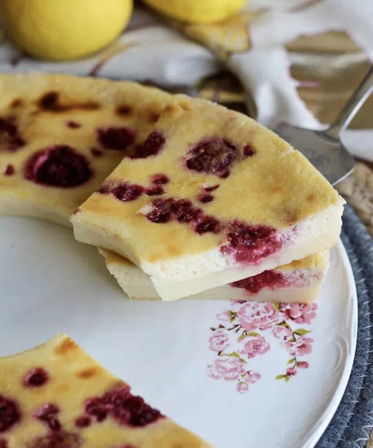 Flan limão framboesa sem massa