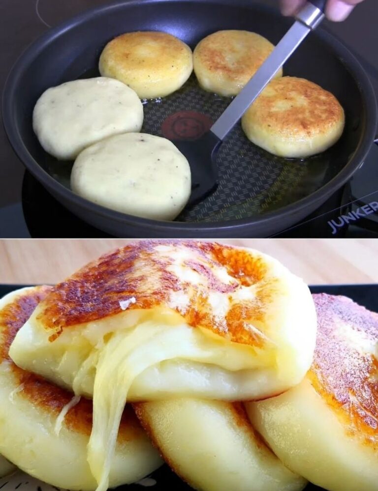 Hambúrgueres de batata recheados com queijo fundido, mmmm uau tão deliciosos