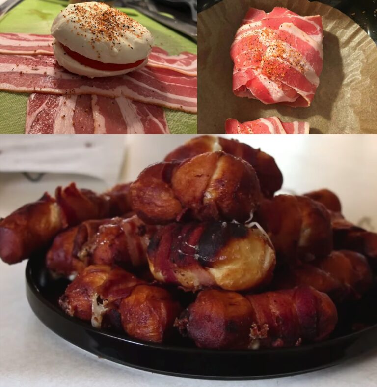 Descubra a receita irresistível que todos adoram: Mozzarella com tomate, envolta em bacon crocante