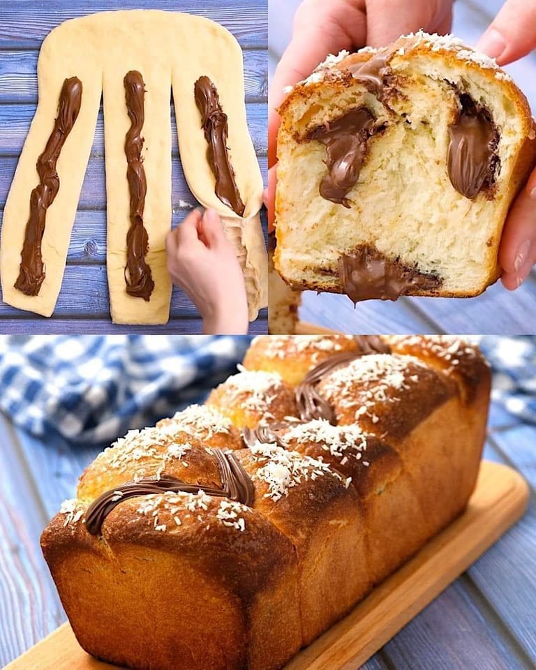 Pão brioche com creme de avelã: