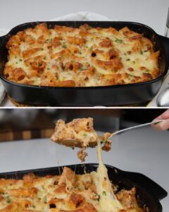 Massa com Carne Picada, Molho de Tomate e 3 Queijos 🍝