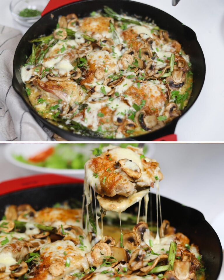 🍗 Coxas de Frango com Cogumelos e Espargos em Molho Madeira 🧀