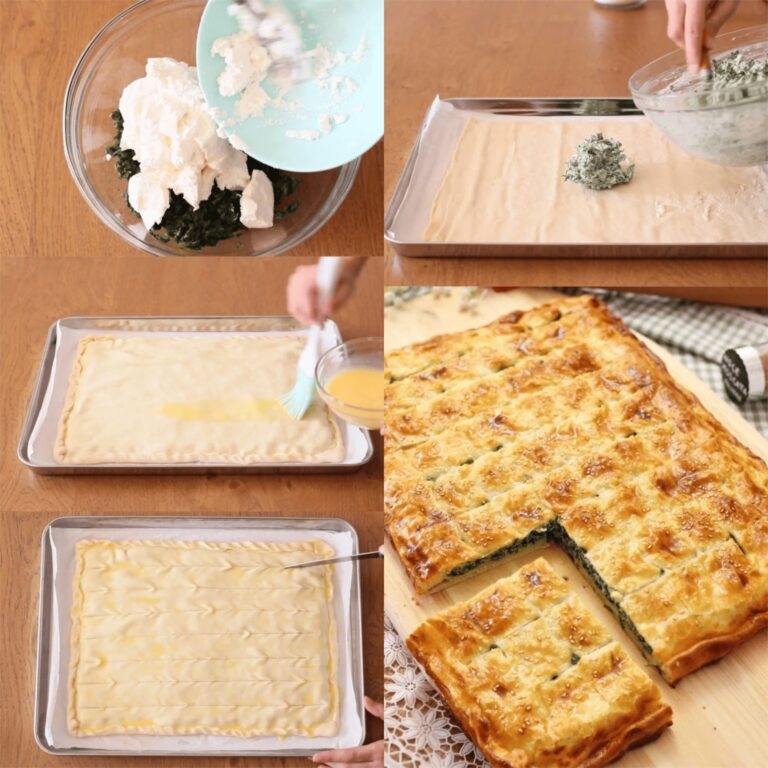 Pizza parisiense com ricota e espinafres