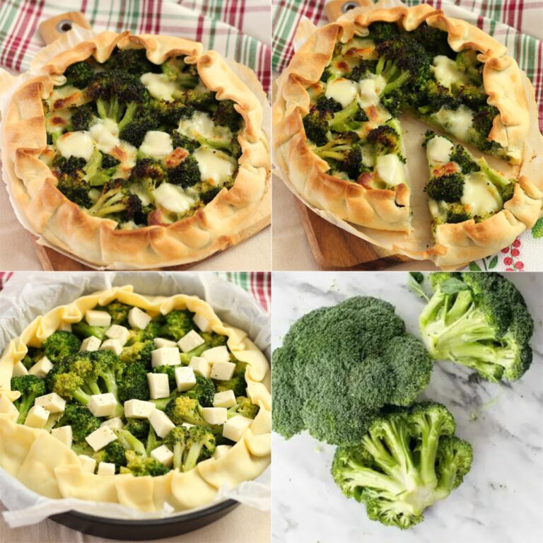 Tarte rústica de brócolos e mozzarella