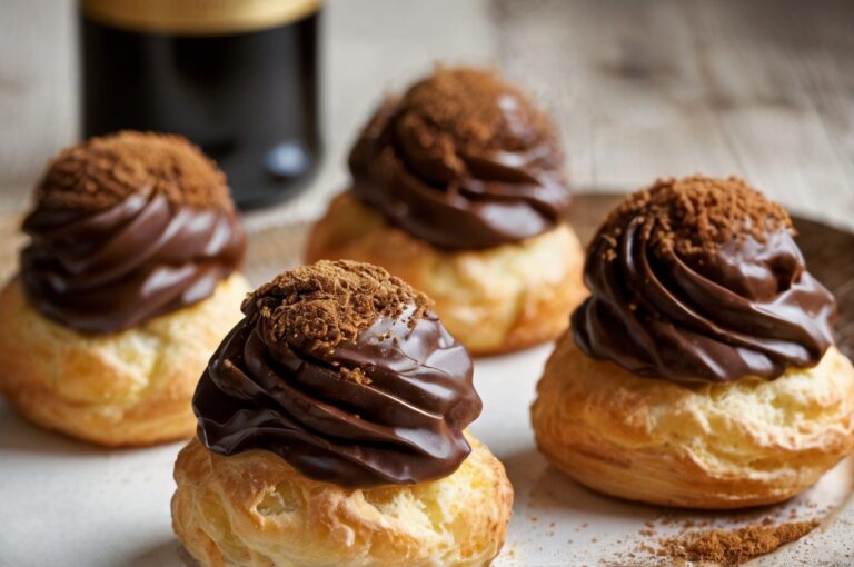 Choux de chocolate com craquelin: o melhor doce de cacau