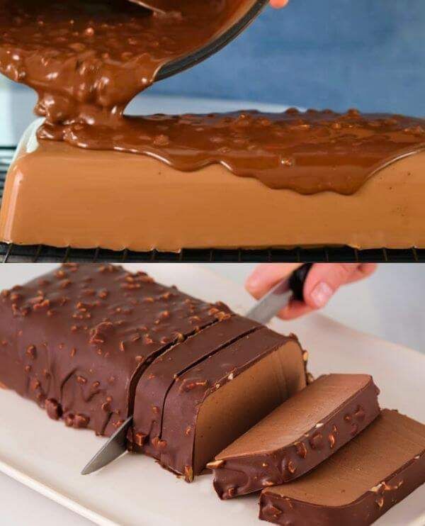 Sobremesa de chocolate e doce de avelã