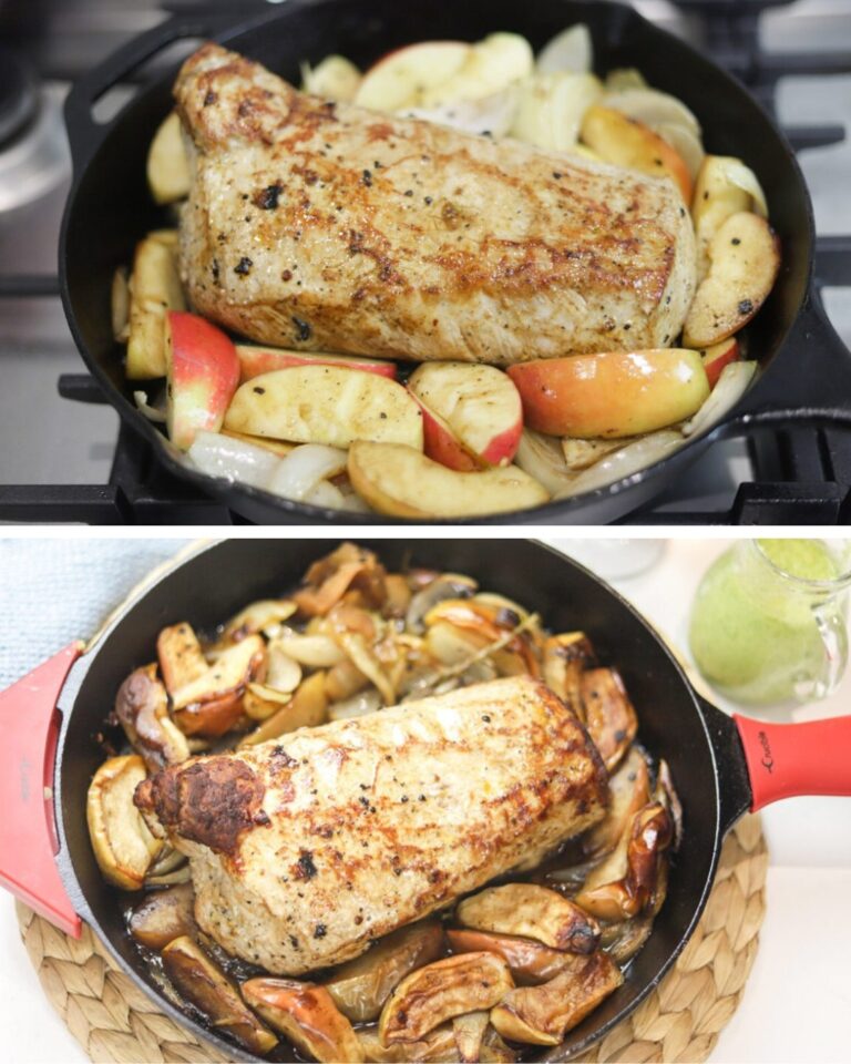 Lombo de Porco com Maçãs & Molho de Maçã Verde 🍏