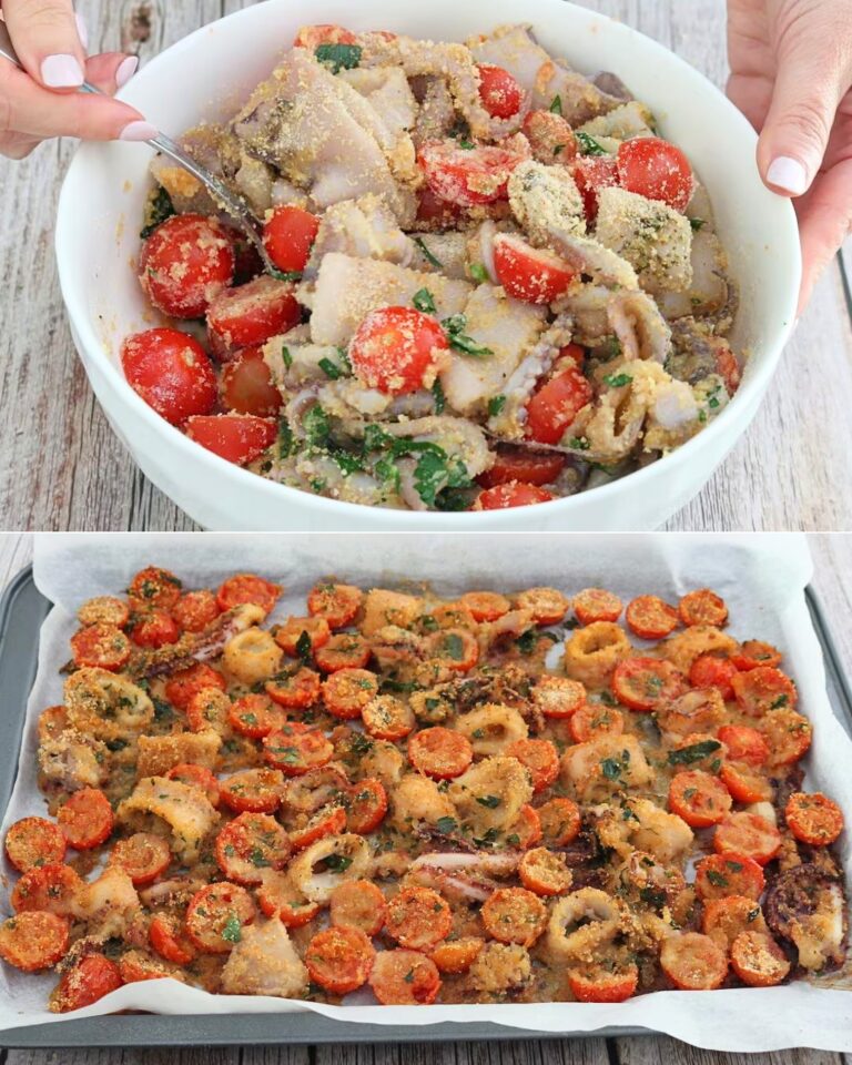 Anéis de lula assados