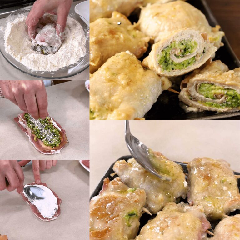 Rolinhos de carne e courgette