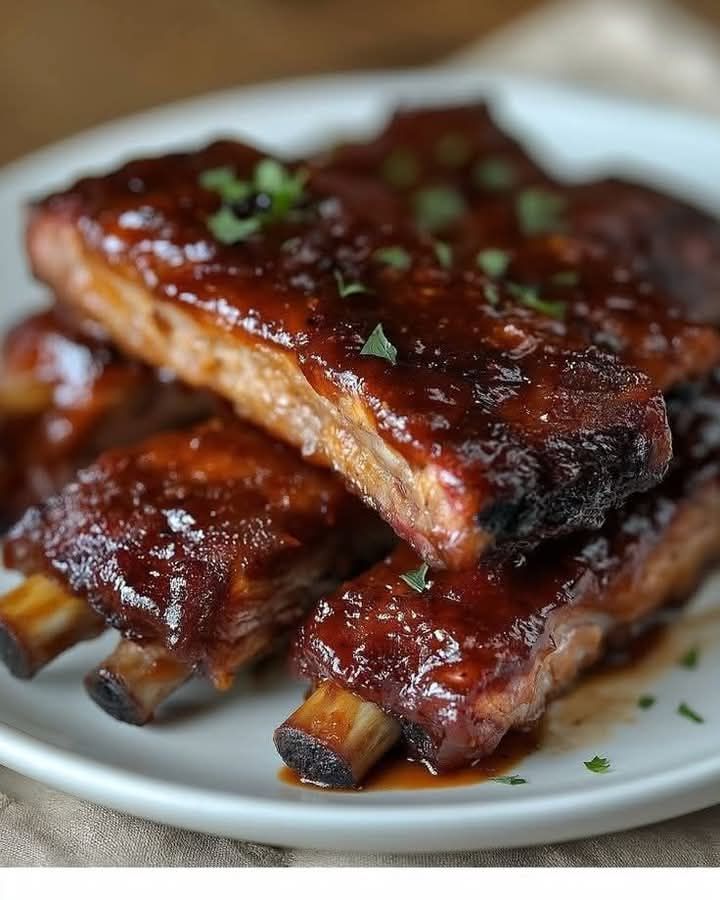 Costelinha de porco assada com molho barbecue:😍😉