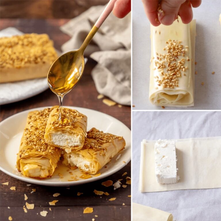 Queijo feta em massa filo