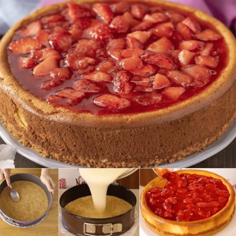 Cheesecake assado com morangos e mascarpone