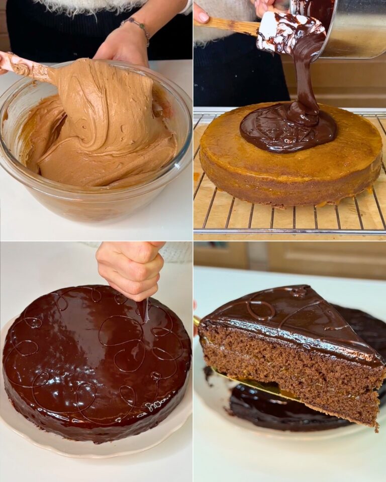 Sacher torte (torta sacher): como fazer em casa super deliciosa! 14 de Outubro de 2024 por admin INGREDIENTES: (para uma forma de 22cm)  para a massa: 105g de chocolate negro (60/70%) 75g de natas frescas 195g de manteiga 90g de açúcar granulado 25g de açúcar em pó 180g de ovos (cerca de 3 ovos) 150g de farinha "00" 6g de fermento em pó 200g de geleia de alperce (suave) uma pitada de sal  para a cobertura: 300g de chocolate negro 230g de natas frescas PREPARAÇÃO: PREPARAÇÃO: 1.º Comece por bater a manteiga amolecida com o açúcar em pó, depois adicione os ovos aos poucos (à temperatura ambiente), entretanto derreta o chocolate e junte-o lentamente à mistura bem batida. 2. À parte, bata as claras em castelo, adicionando o açúcar aos poucos, até obter uma mistura brilhante e batida, mas não demasiado! 3.º Incorpore a clara em castelo em várias adições, alternando com as farinhas peneiradas, tendo bastante cuidado nesta fase para não murchar a mistura. 4.Deite numa forma untada e leve ao forno a 170 graus durante cerca de 40 minutos (recomendo sempre fazer o teste do palito). 5.º Entretanto, prepare a cobertura: deite as natas para um tacho e assim que estiver quase a ferver, desligue o lume e adicione o chocolate, misture bem. 6.º Deixe o bolo arrefecer, retire-o da forma e divida-o ao meio, recheie com uma camada de geleia de alperce e cubra o bolo com o restante. 7.º Verta agora a cobertura sobre o bolo e retire o excesso com a ajuda de uma espátula. 8.º Escrevi em cima do bolo com cobertura extra. 9.º Corte uma fatia e sirva com natas batidas sem açúcar, como fazem em Viena! 10.º Desfrute do seu bolo.  CONSELHO: Se não encontrar geleia de alperce lisa, pode despejá-la num recipiente e adicionar uma gota de água. Bata com a ajuda de uma batedeira e está pronto! Guarde o bolo no frigorífico, bem tapado, talvez num recipiente de vidro, para que não seque. Dura cerca de 5 dias.