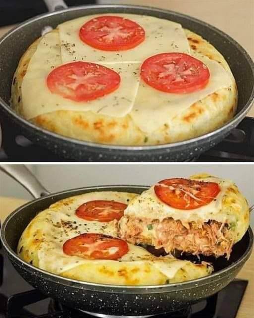 Lanchão de Frango na Frigideira Receita Fácil, Rápida e Sem Farinha