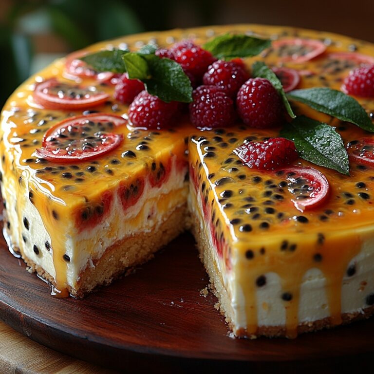 Bolo Mousse de Maracujá com Cobertura Brilhante