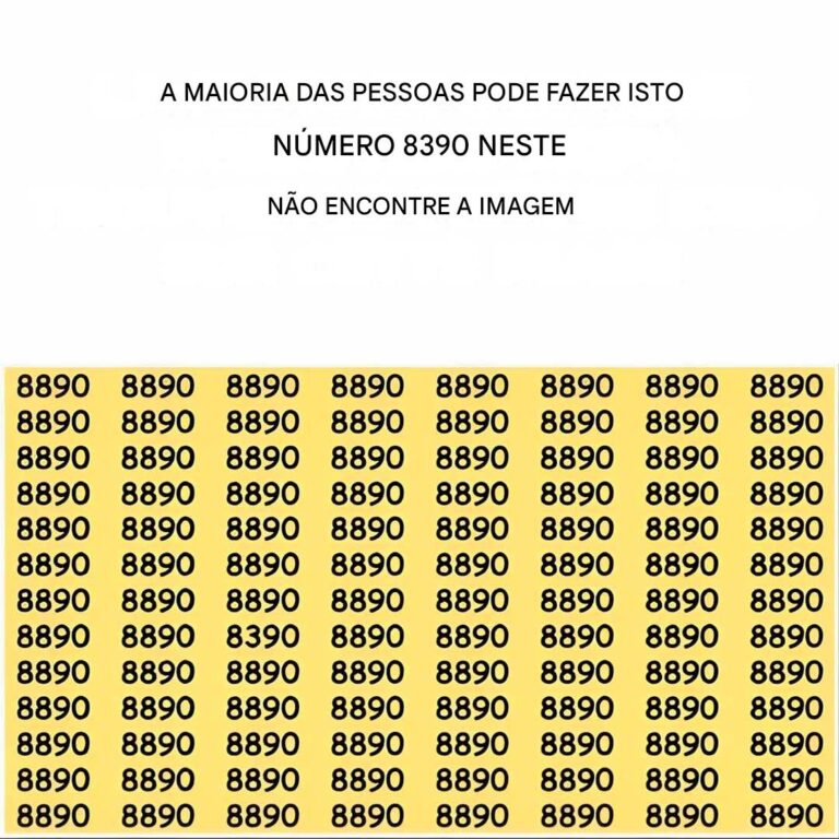 Se tiver um olhar atento, poderá encontrar o número 8390 em menos de 20 segundos!