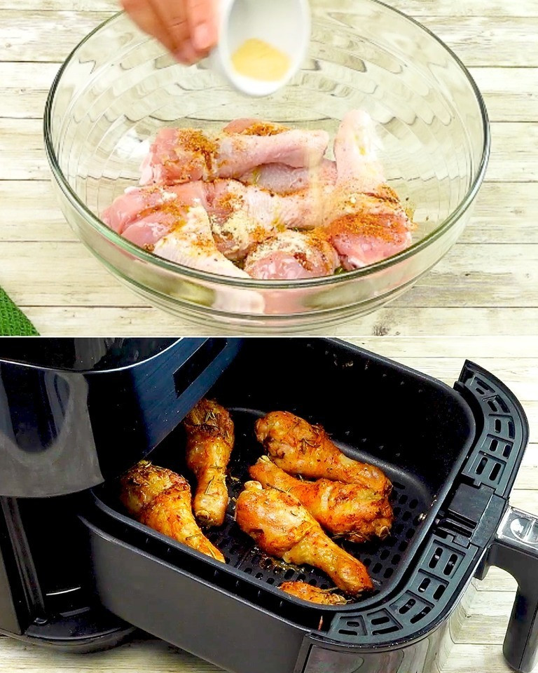Pernas de frango douradas na Air Fryer: veja como torná-las perfeitas em apenas alguns passos fáceis! INGREDIENTES